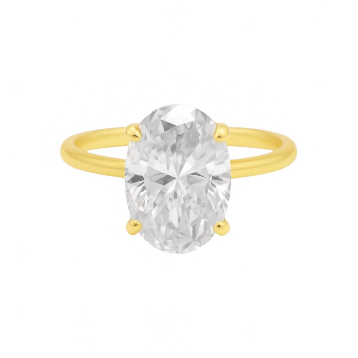 New Allyanna Gifts Women's Solitaire Oval Moissanite Ring In Gold